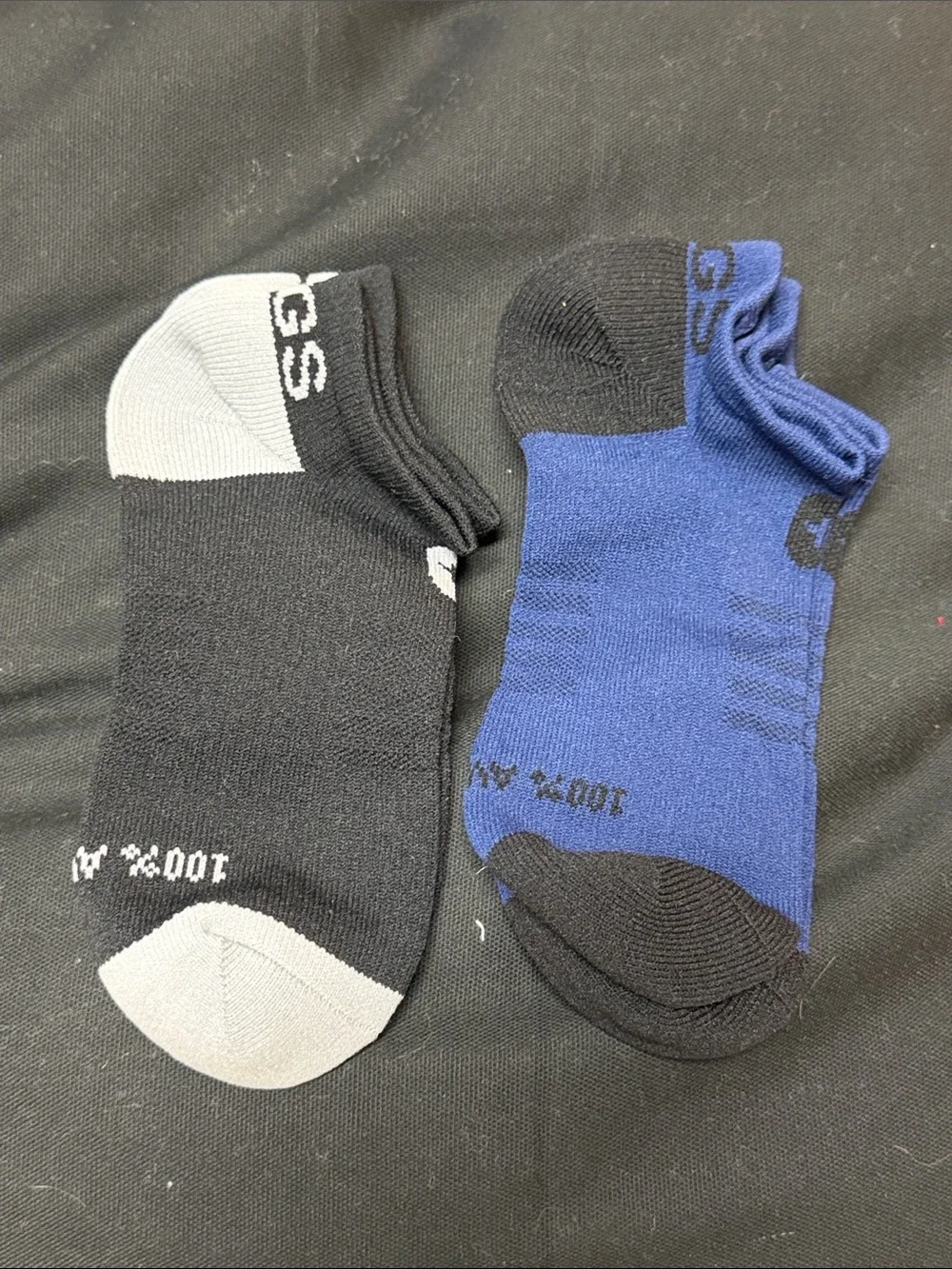 Figs Men's Athletic Ankle Socks - Black, Gray & Blue